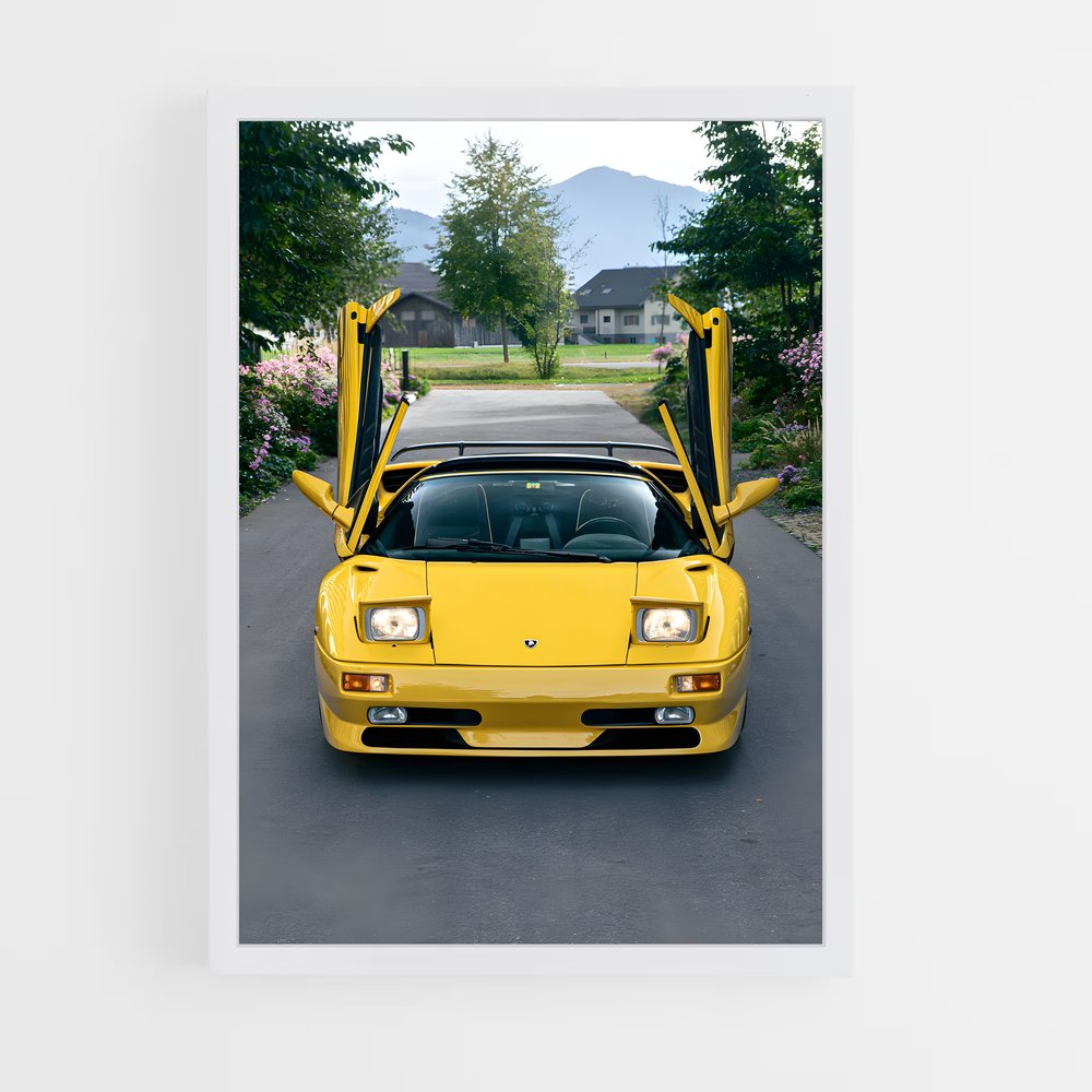 Poster Diablo en Jaune – affiche Lamborghini (vue 3)